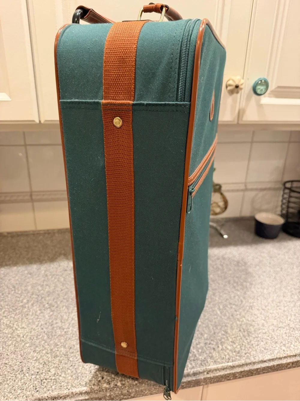 Vintage Polo Ralph Lauren Hunter Green Rolling Suitcase 1980s Carry-On Luggage